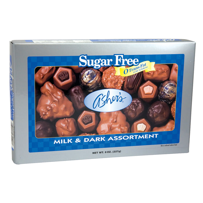 Asher's Sugar Free Milk and Dark Chocolate Assortment Candy - 12 Count