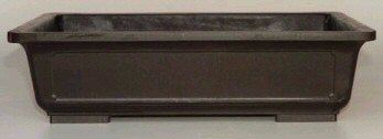 Brown Mica Bonsai Pot - Rectangle-9.5 x 7 7/8 x 3 3/8 OD-8.25 x 5.75 x 2.75 ID