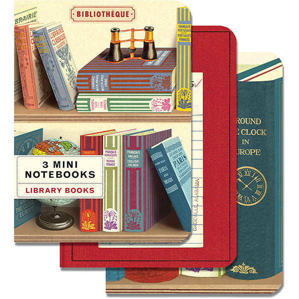 Cavallini Mini Notebook Set of Three Library Books
