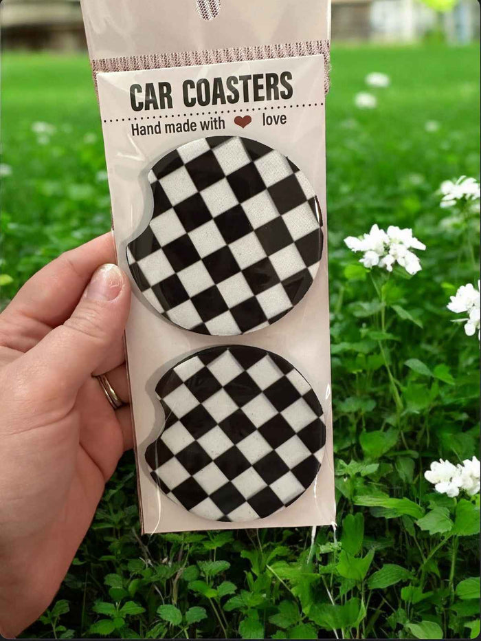 Checkered Car Coasters
