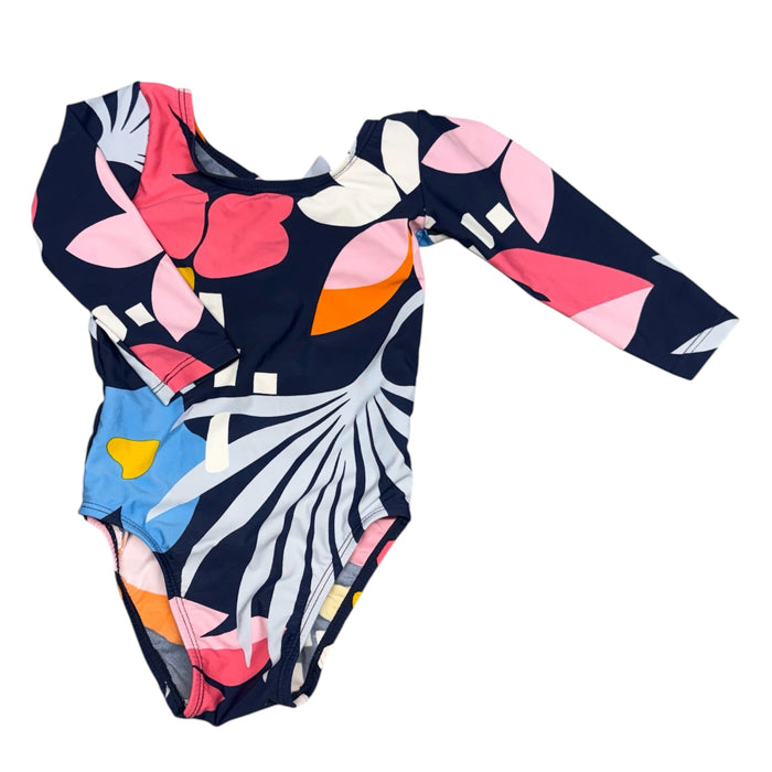 Coral Reef | Blue Floral Long Sleeve Swimsuit | 12-18m