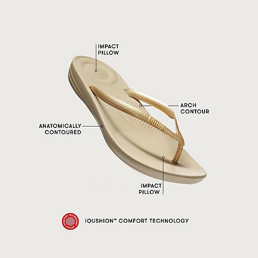 FitFlop IQUSHION Ergonomic Flip - Flops Gold | Dotique - Dotique - Dotique