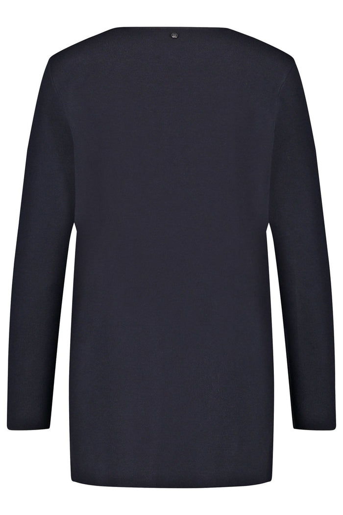 Gerry Weber 935032-44713 Navy Open Front Round Neck Cardigan - Dotique Chesterfield
