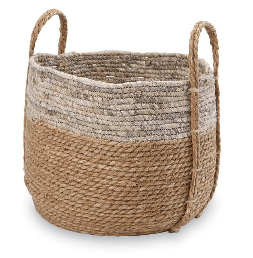 Large Two-Toned Seagrass Basket