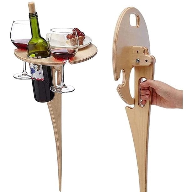 Gadget Gerbil Portable Outdoor Wine Wood Table