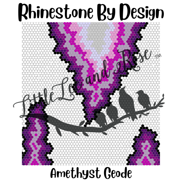 Sublimated 20oz Tumbler of Rhinestone by Design - Amethyst Geode RBD