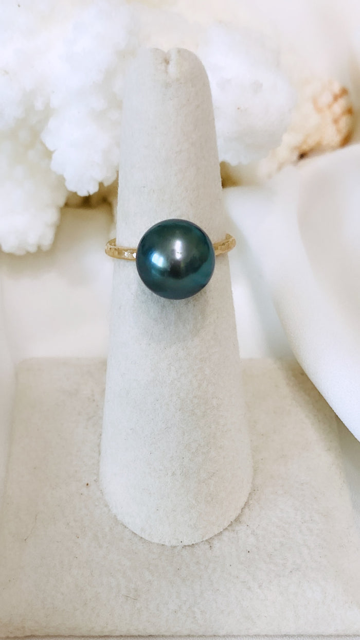 Tahitian pearl ring - 10mm