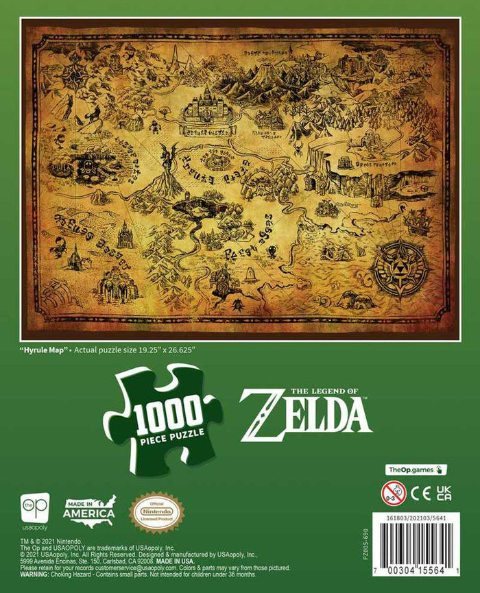 USAopoly The Legend of Zelda - “Hyrule Map” 1000 Piece Puzzle - Kryptonite Character Store