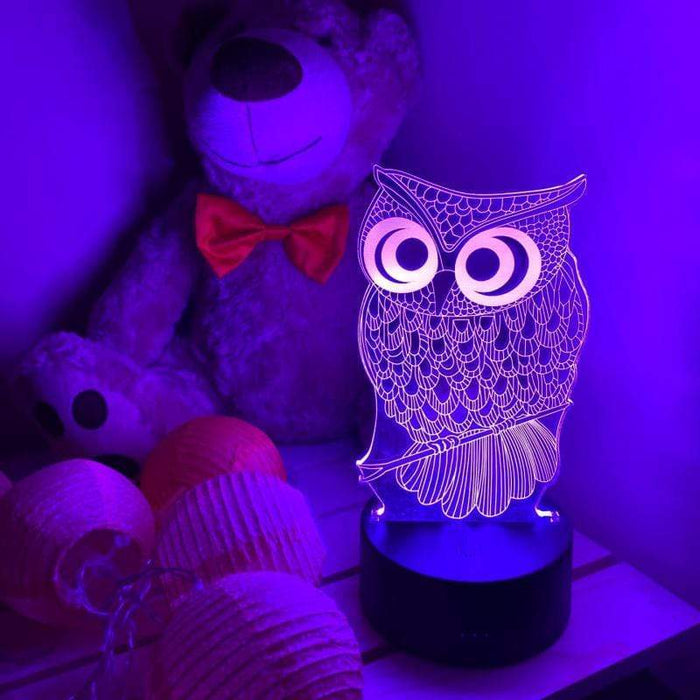 Gadget Gerbil 3D LED Owl Lamp Night Light (7 Colors)