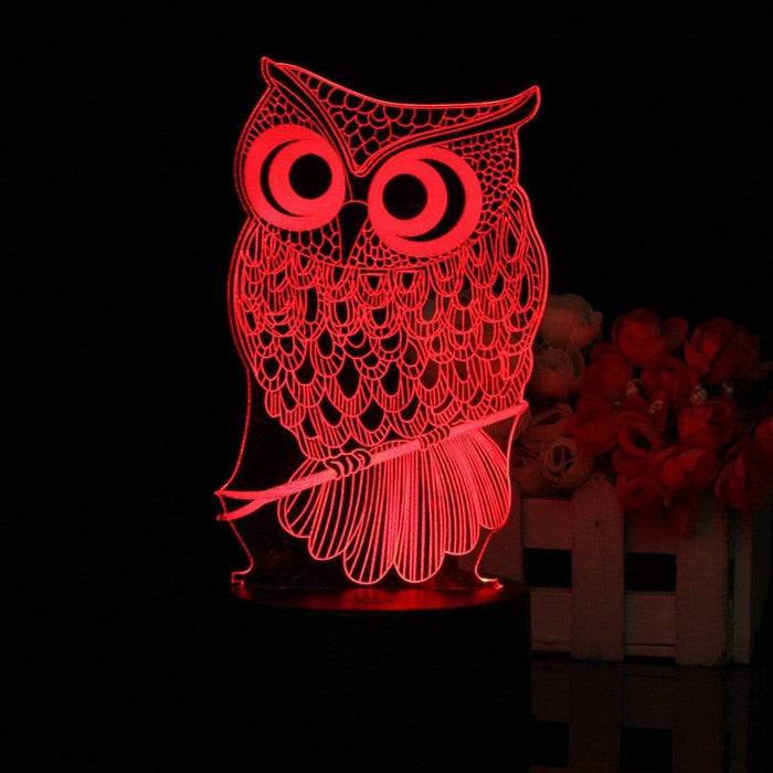 Gadget Gerbil 3D LED Owl Lamp Night Light (7 Colors)