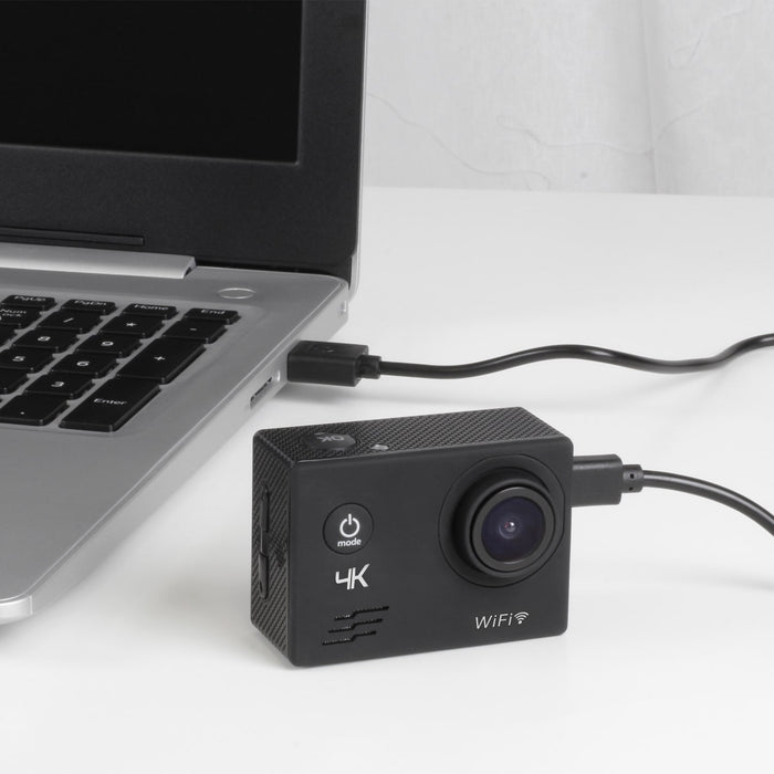 Aluratek 4K Wi-Fi Sports Action Camera charging
