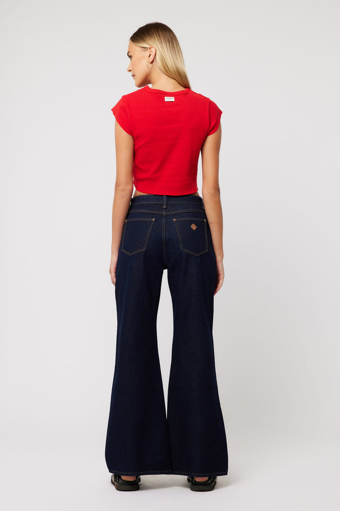 Petal and Pup USA TOPS Abrand 90s Rib Cut Off Tee - Red