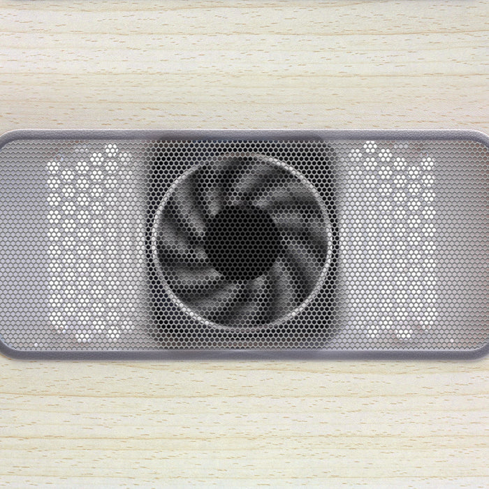 Aluratek Adjustable Ergonomic Laptop Cooling Table with Fan close up