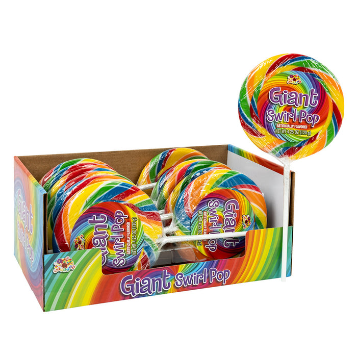 Albert's Candies Giant Swirl Lollipops - 12 Count