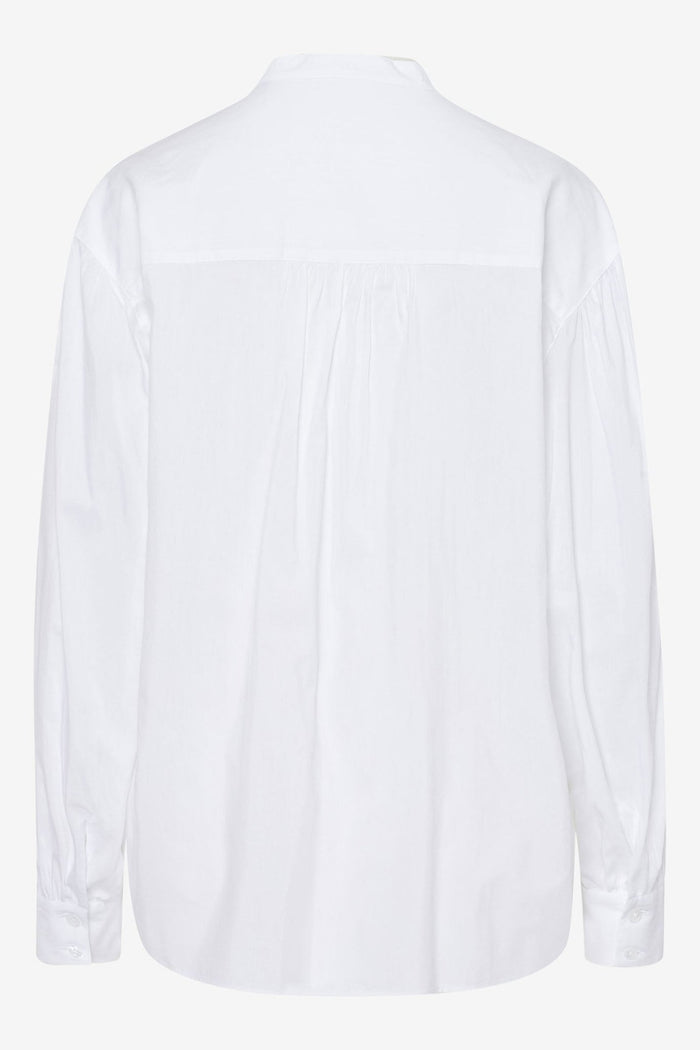 Brax Viv 49-5444 99 White Collarless Shirt - Dotique Chesterfield