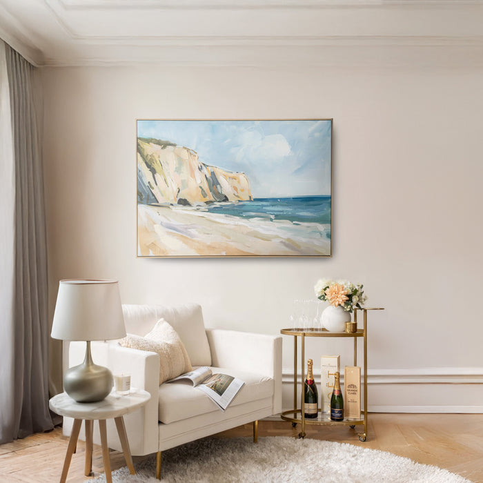 Brushmarks Embellished Canvas Painted Shore by Urban Style