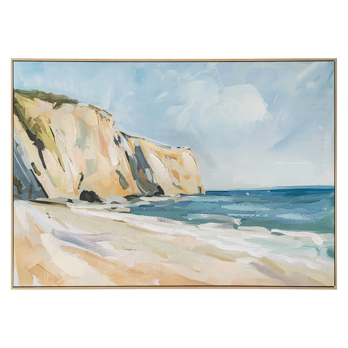 Brushmarks Embellished Canvas Painted Shore by Urban Style