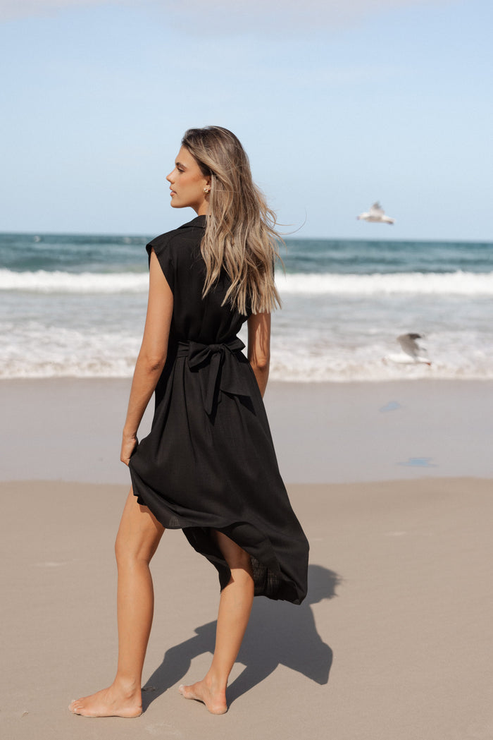 Petal and Pup USA DRESSES Cami Midi Dress - Black