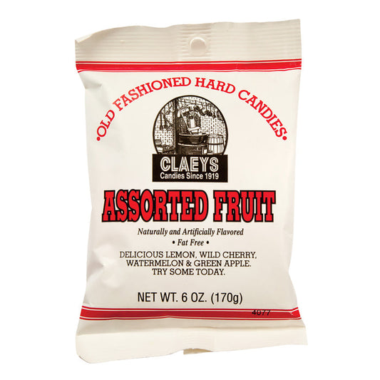 Claey's Assorted Fruit Hard Candy Drops Bag - 24 Count