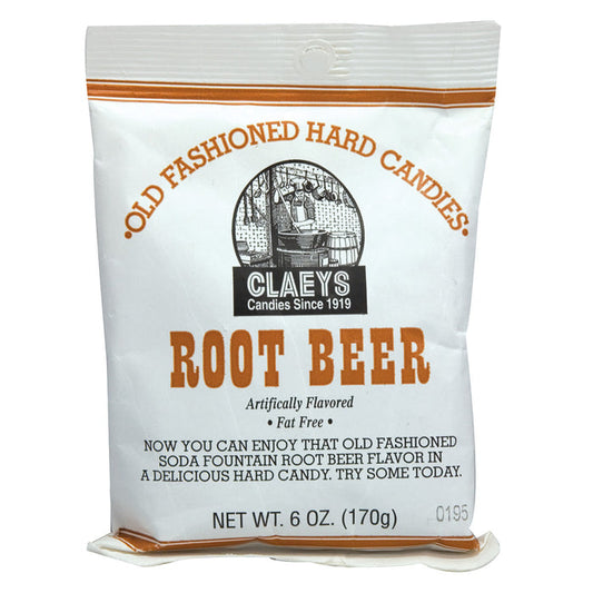 Claey's Root Beer Hard Candy Drops Bag - 24 Count