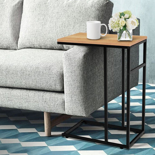 Coffee Side Table Laptop Desk Bedside Sofa End Tables Wooden Metal Frame -Home Living Store - -