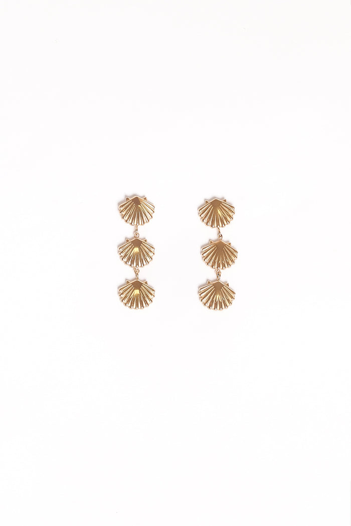 Petal and Pup USA ACCESSORIES Coral Earrings - Gold One Size