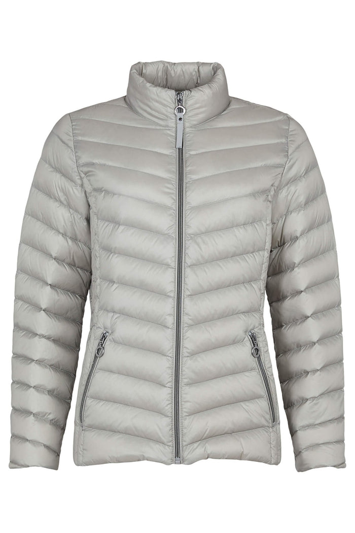 Frandsen 528-588-44 Silver Grey Padded Zip Front Jacket - Dotique