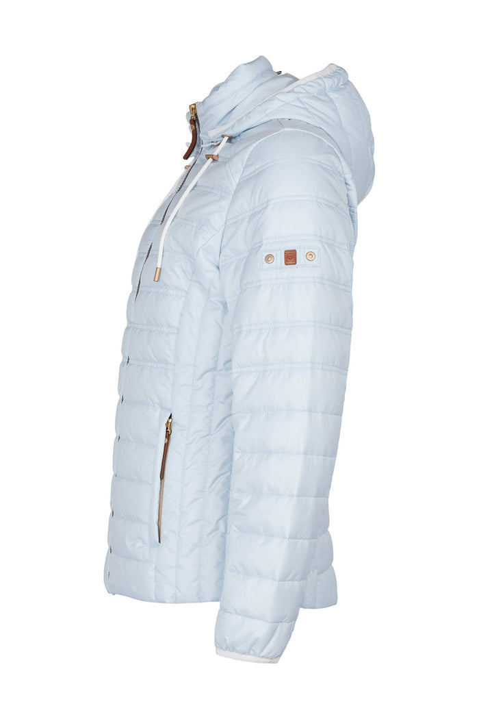 Fransen 436-321-61 Light Blue Padded Jacket With Hood - Dotique