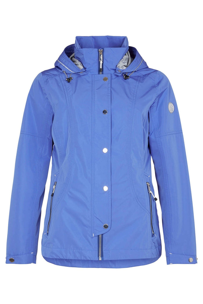Fransen 455-162-60 Blue High Neck Jacket With Hood - Dotique