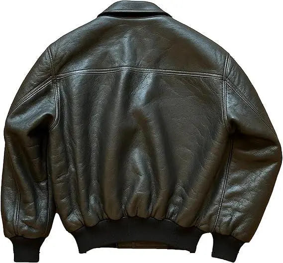 Men's Real Leather Flight Bomber Jacket: Vintage Aviator Style - Duazan