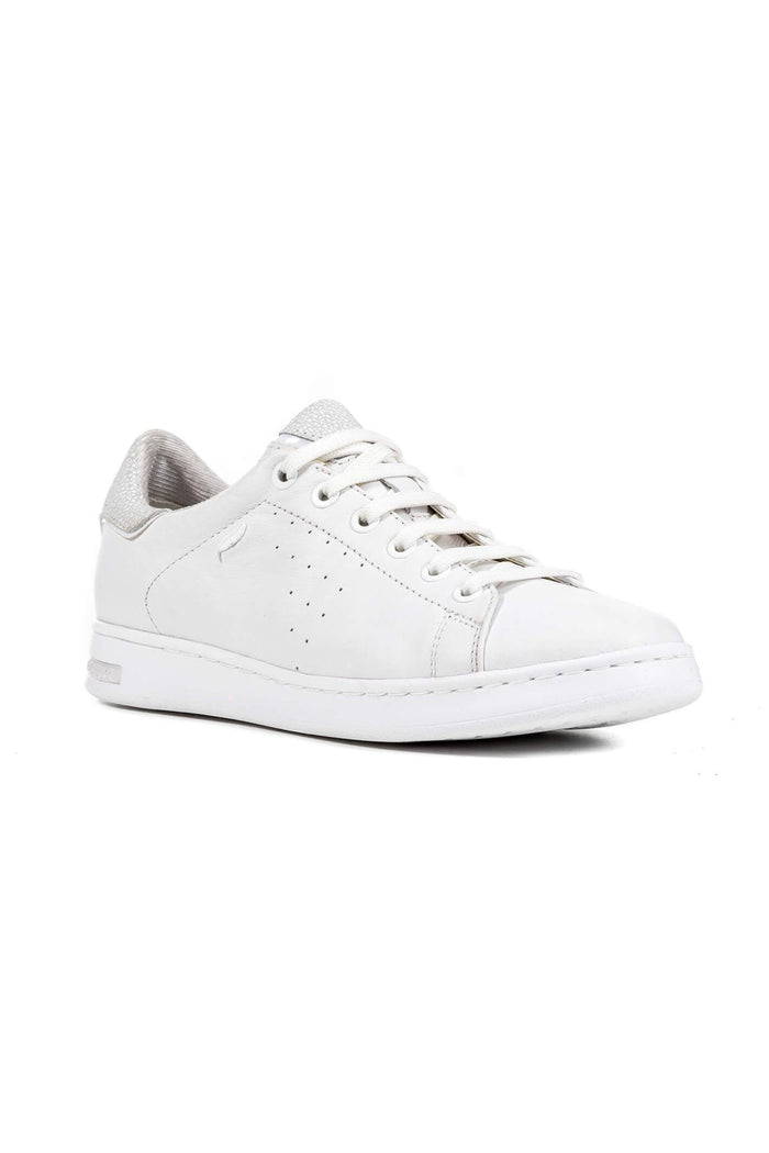 Geox D621BA Jaysen White Nappa Leather Trainers - Dotique