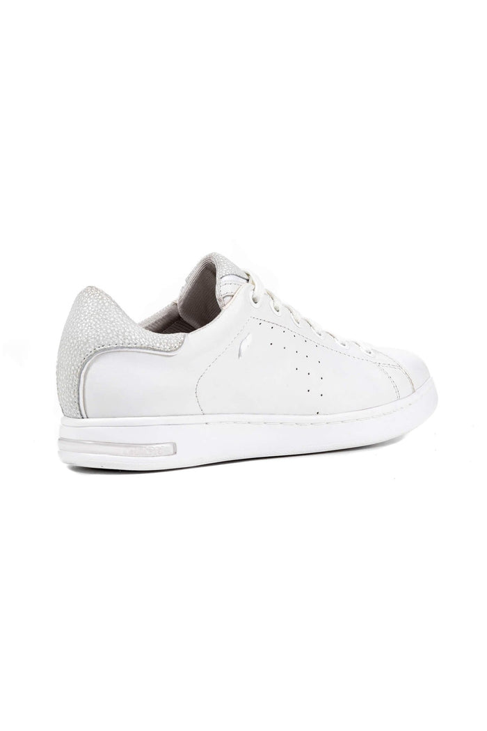Geox D621BA Jaysen White Nappa Leather Trainers - Dotique