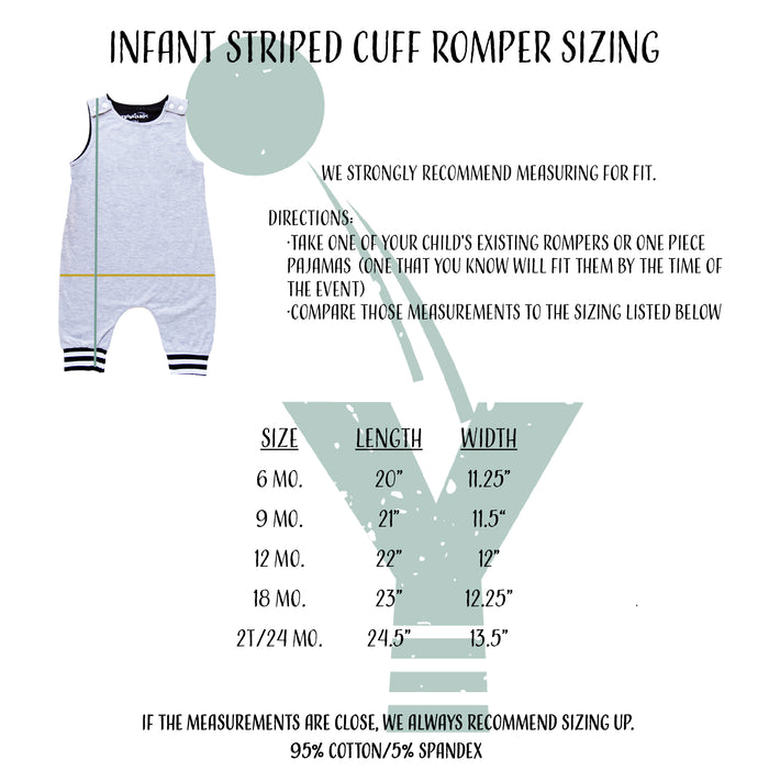 Gray Wild One Half Birthday Romper with Striped Cuff