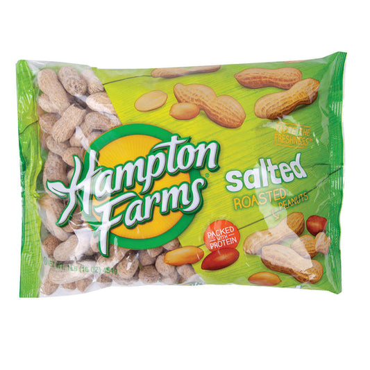 Hampton Farms Salted Roasted In Shell Peanut Snacks - 24 Count