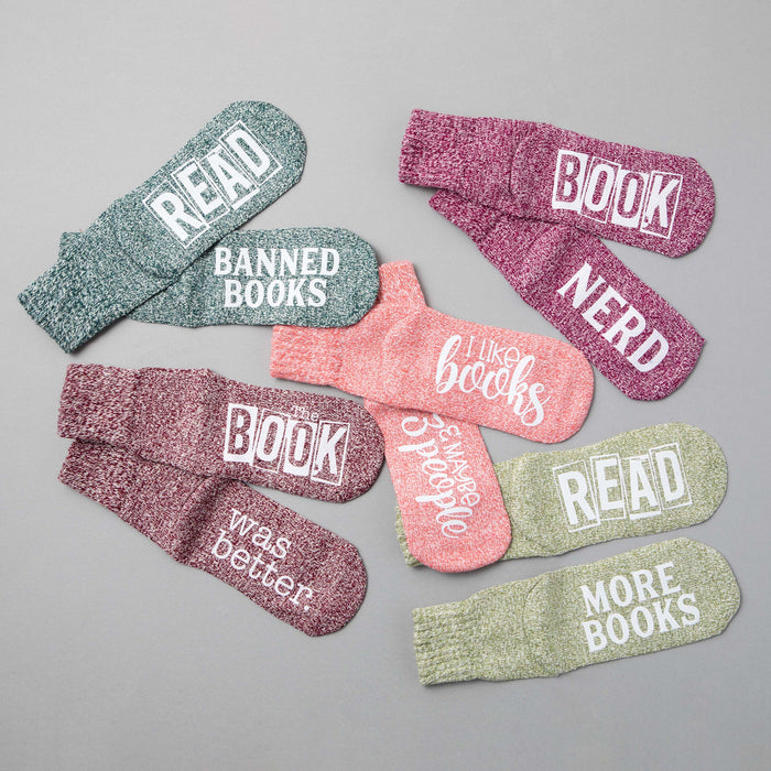 "I Like Books... & Maybe 3 People" Socks Reading Gift