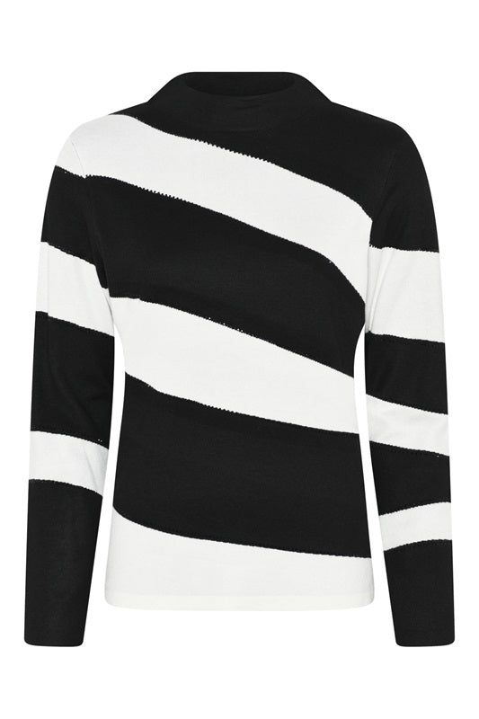 I’Cona  64110 60002 90 Black and White Pullover Dotique front