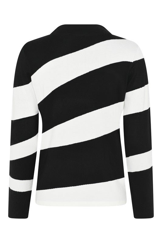 I’Cona  64110 60002 90 Black and White Pullover Dotique back