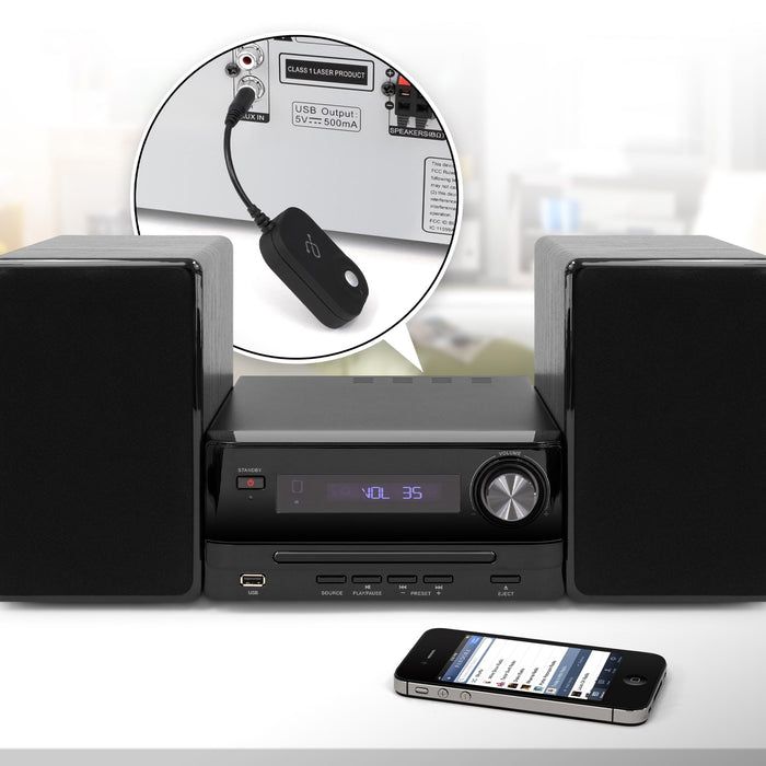 Aluratek iStream Bluetooth Audio Receiver Wired Headphone Converter Lifestyle Speaker dock