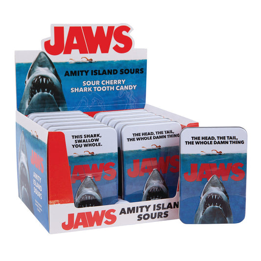 Jaws Amity Island Sours Shark Tooth Candy Tin - 12 Count