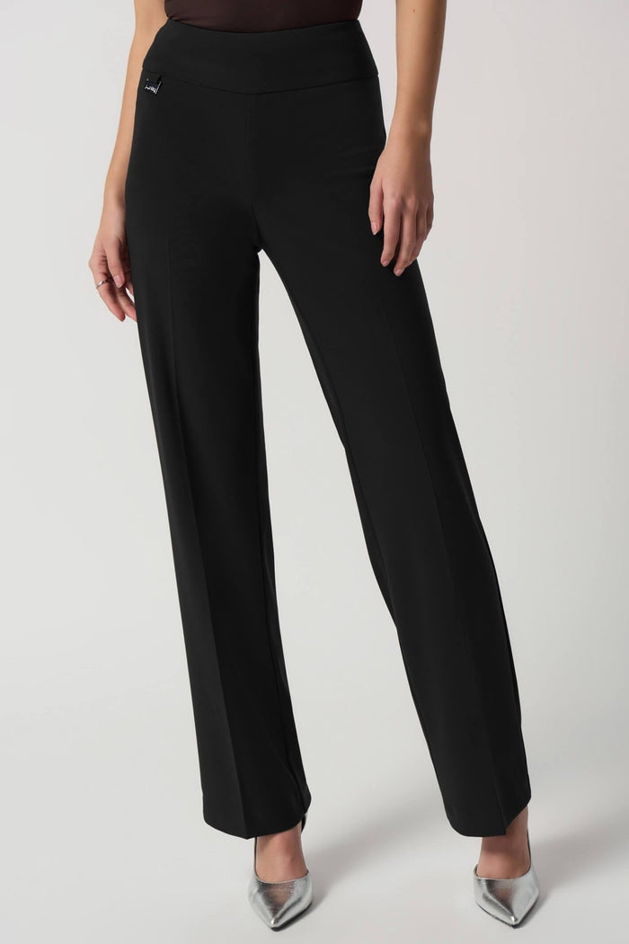 Joseph Ribkoff 233277 Black Wide-Leg Pull-On Trousers - Dotique Chesterfield