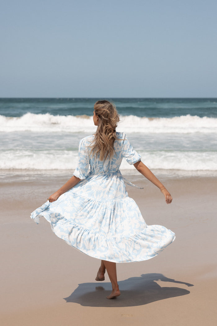 Petal and Pup USA DRESSES Kelda Dress - Blue Floral