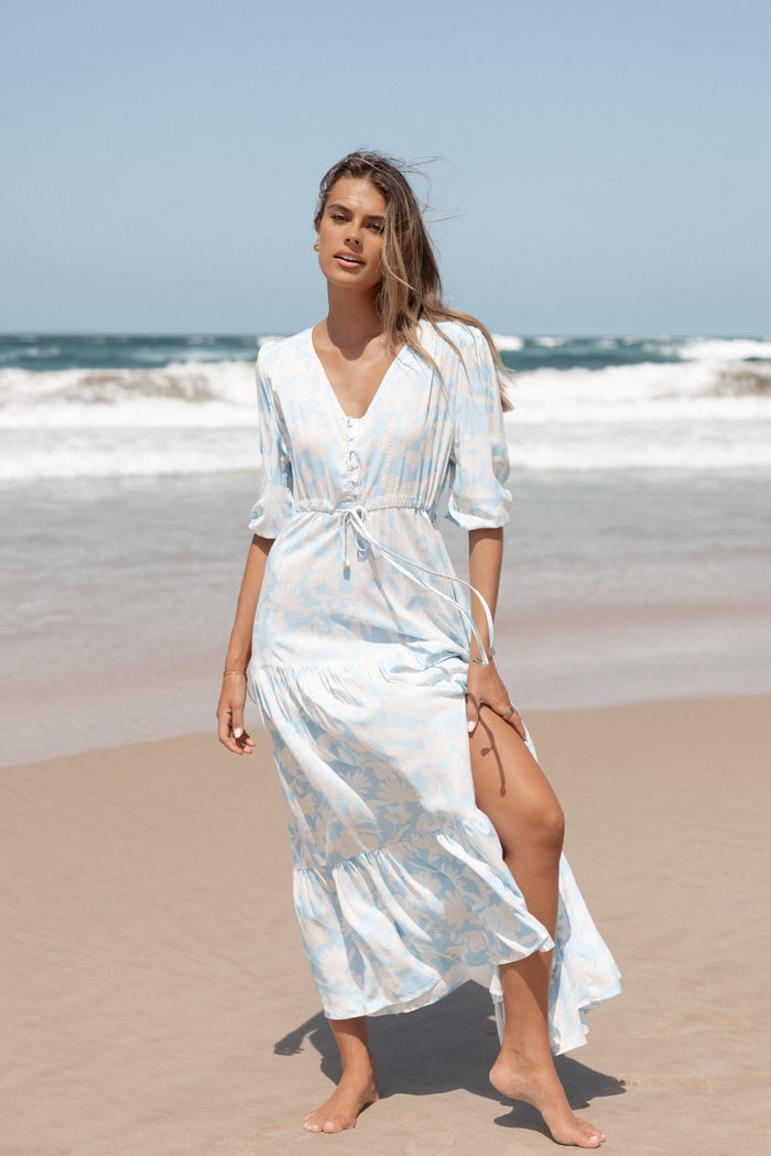 Petal and Pup USA DRESSES Kelda Dress - Blue Floral