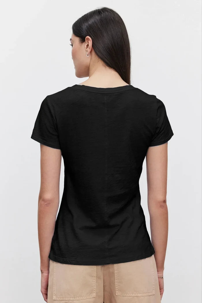 Lilith Cotton Slub V-Neck Tee T-Shirts Velvet by Graham & Spencer