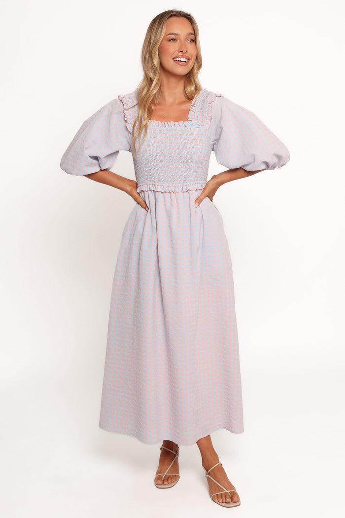 Petal and Pup USA DRESSES Lille Midi Dress - Blue Gingham (Hold for Rack)