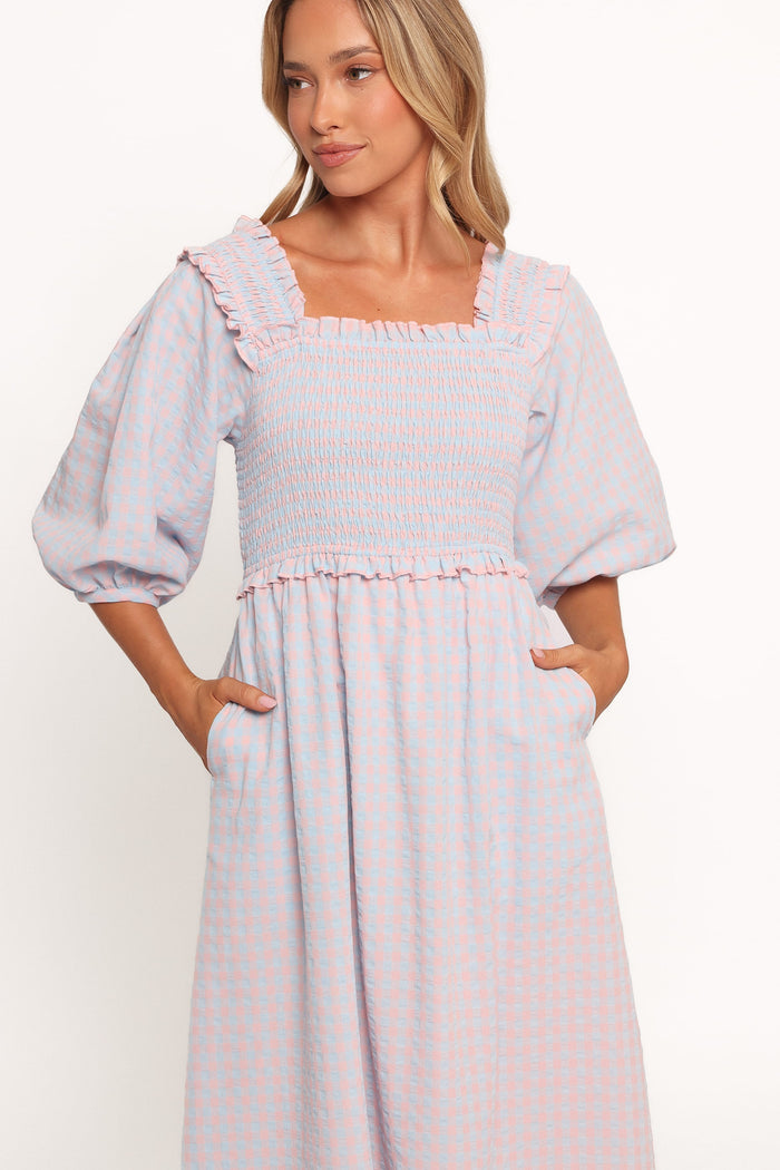 Petal and Pup USA DRESSES Lille Midi Dress - Blue Gingham (Hold for Rack)