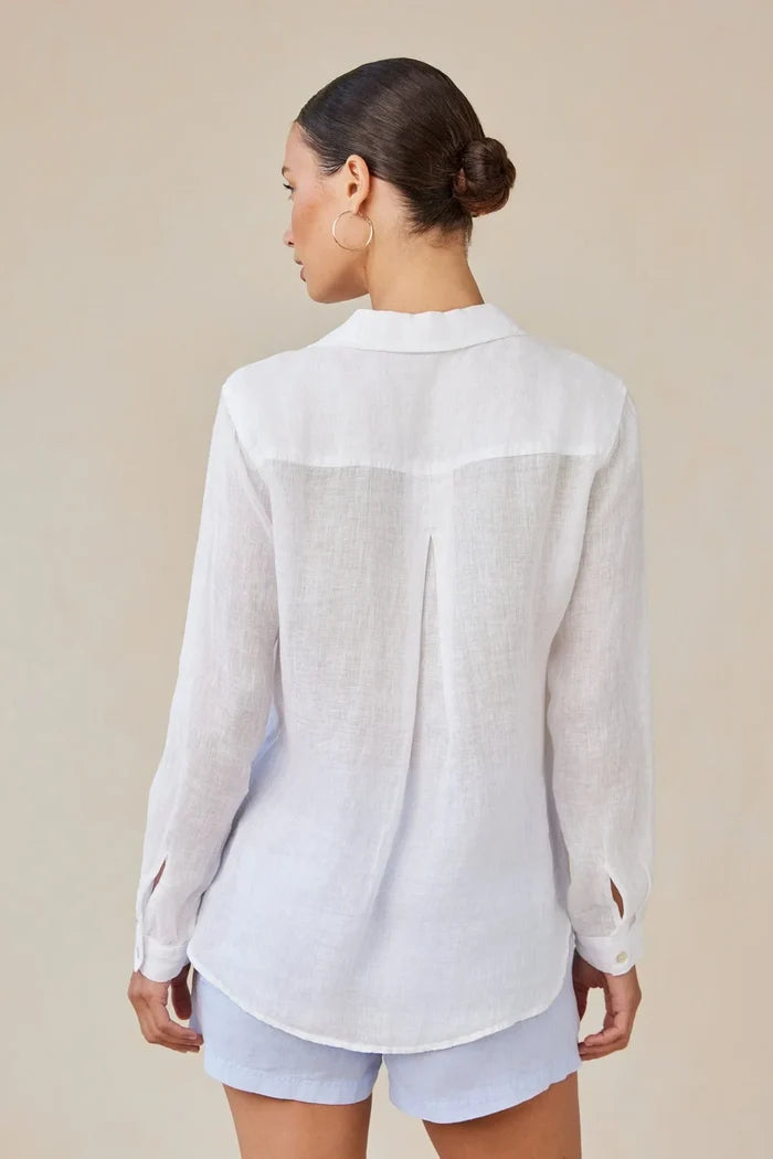 Linen Pocket Button Down Tops Bella Dahl