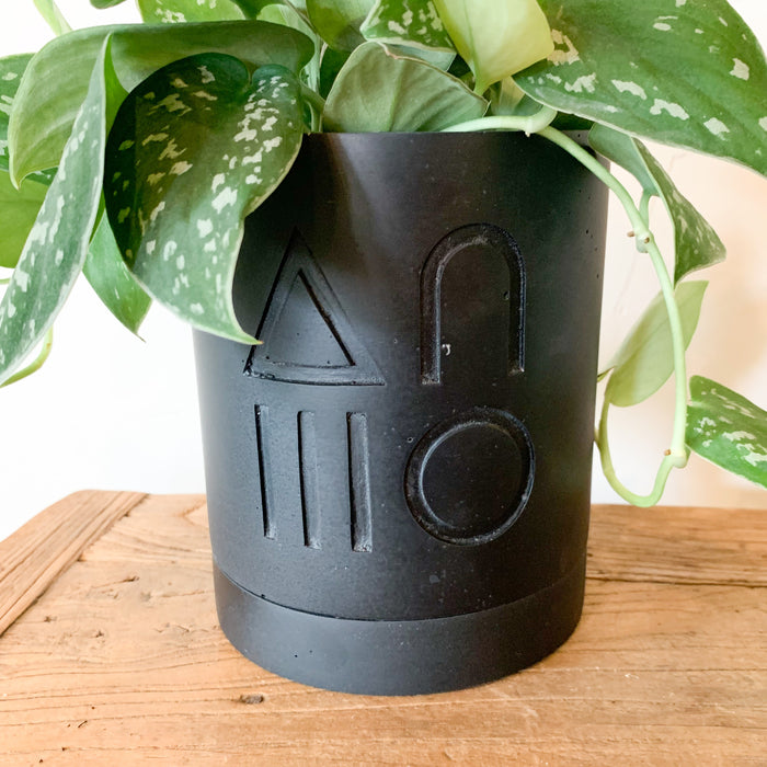 Midnight Etch Planter Set