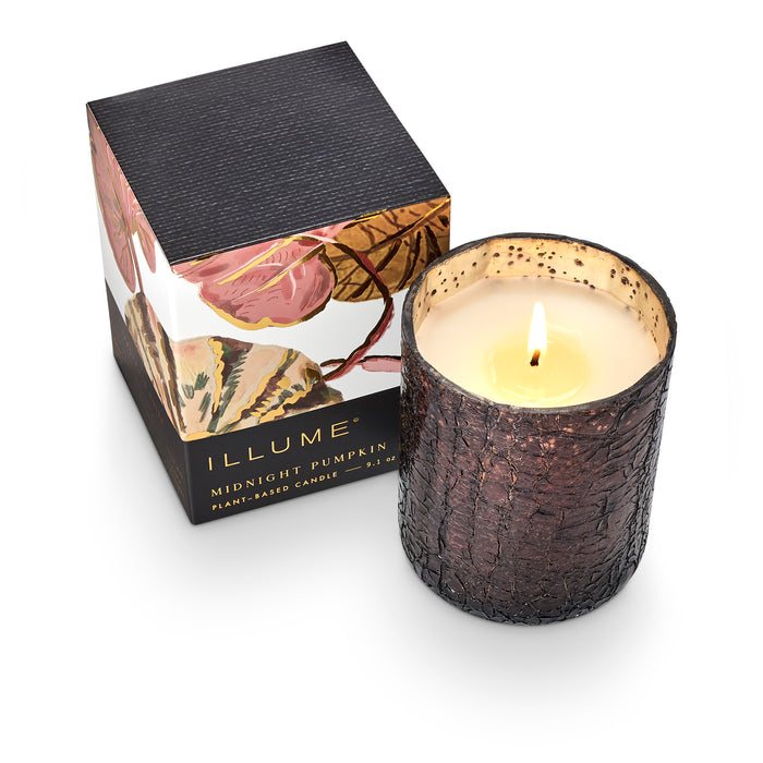 Midnight Pumpkin Small Boxed Crackle Glass Candle