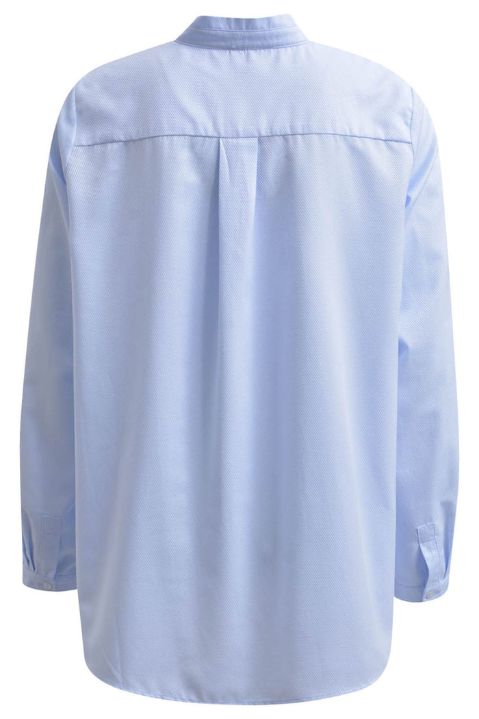 Milano 41-4385-3608 Sky Blue Collarless Blouse - Dotique