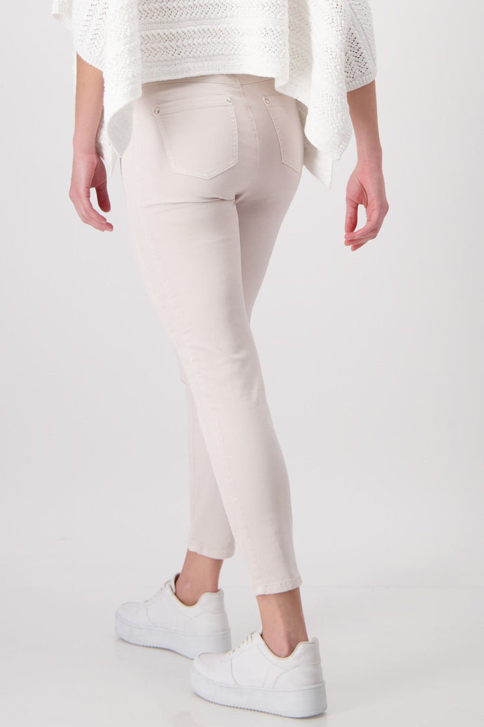 Monari 408411 Peanut Taupe Pull-On Trousers - Dotique